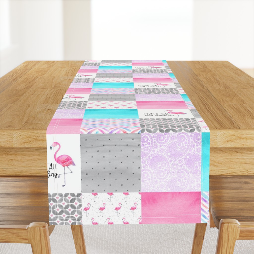 Flamingo//Stand tall my darling - Wholecloth Cheater Quilt