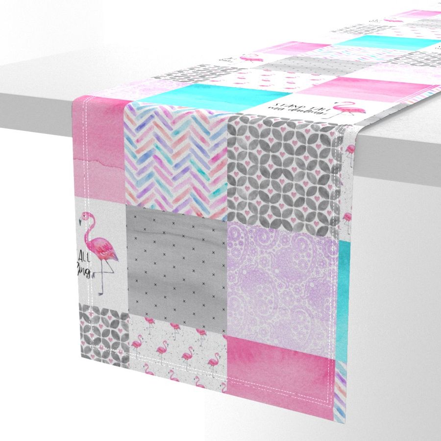 Flamingo//Stand tall my darling - Wholecloth Cheater Quilt