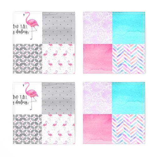 Flamingo//Stand tall my darling - Wholecloth Cheater Quilt