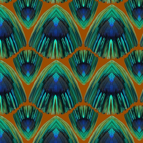 Peacock Feathers Mosaic Tile Terra-cotta 
