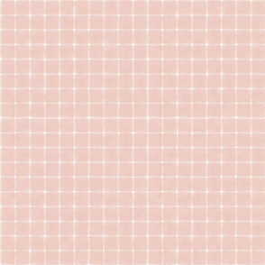 Watercolored check, blush pink