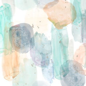 watercolor  stars abstract - earth tones