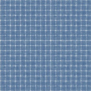 Watercolored check, Denim blue