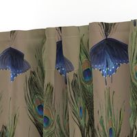 Peacock Feather Butterfly Art-Nouveau-fabric1-2-MEDTAUPE