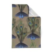 Peacock Feather Butterfly Art-Nouveau-fabric1-2-MEDTAUPE