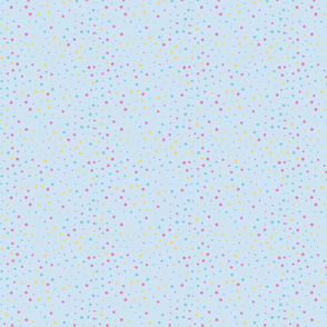 Multicolour Polka Dots on Blue Background