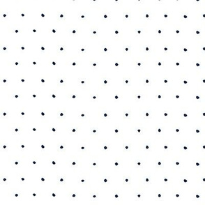 Ditsy micro Pin dots navy blue on white
