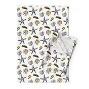 Coastal Treasure|Shells Starfish White|Renee Davis