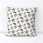 Coastal Treasure|Shells Starfish White|Renee Davis