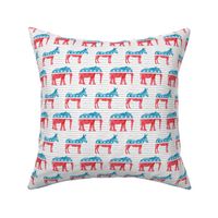 Political Party - Elephants and Donkeys - Red and blue on stripes - LAD19