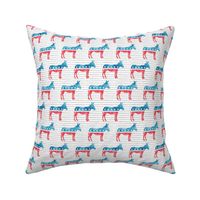 Democratic Party - Donkey - Red and blue watercolor on stripes - LAD19