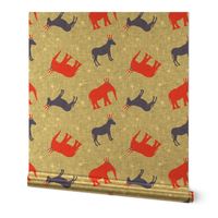 Political Party - Elephants and Donkey toss - Red White and Blue election fabric - LAD19