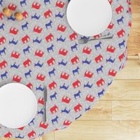 Political Party - Elephants and Donkey toss - Red White and Blue election fabric - LAD19