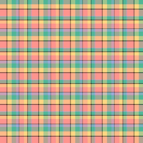 pink orange tropical light plaid