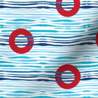 Fishman Red Circle Donut Summer Water Waves-01
