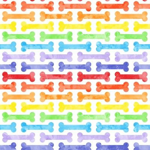 rainbow dog bones - pet fabric - LAD19