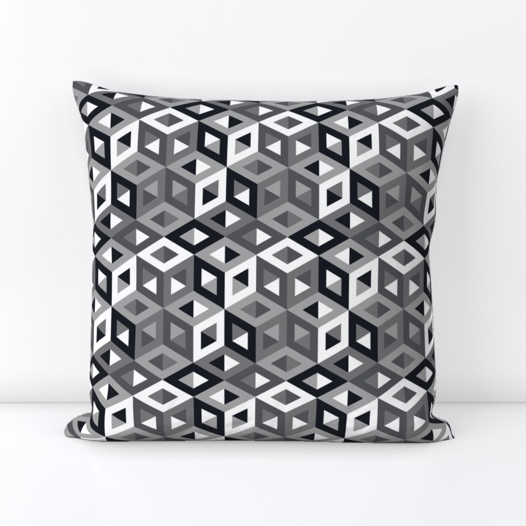 3D Optical Pattern Black and White-White Cubes-01