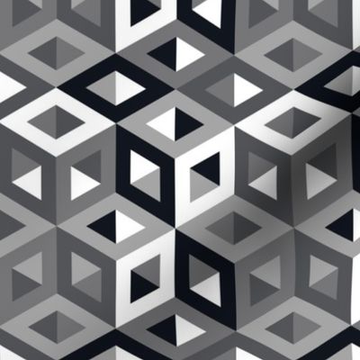 3D Optical Pattern Black and White-White Cubes-01