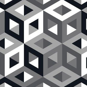 3D Optical Pattern Black and White-White Cubes-01