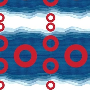 Red Circle Donut on Watercolor Pattern_3_500x750