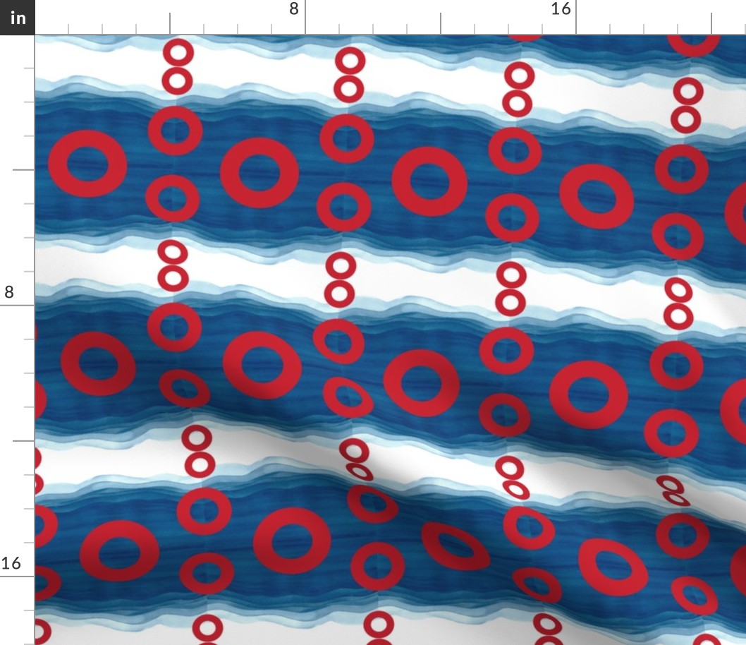 Red Circle Donut on Watercolor Pattern_3_500x750