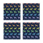 Dalmatians dog - rainbow on navy - LAD19