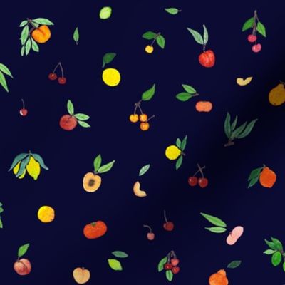 Tiny Fruits on Navy