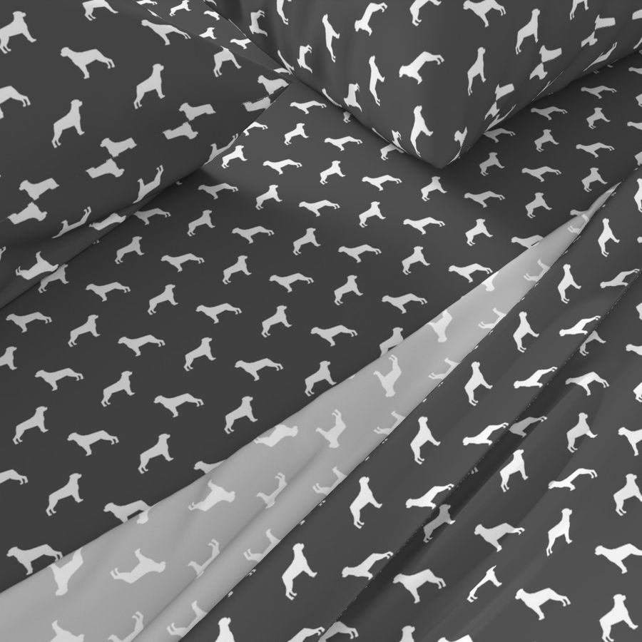 rottweiler silhouette dog fabric - dog breed fabric, dog wallpaper, silhouette dog wallpaper, rottweiler dog fabric - charcoal