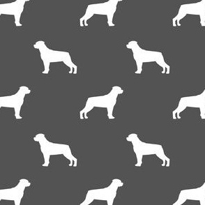 rottweiler silhouette dog fabric - dog breed fabric, dog wallpaper, silhouette dog wallpaper, rottweiler dog fabric - charcoal