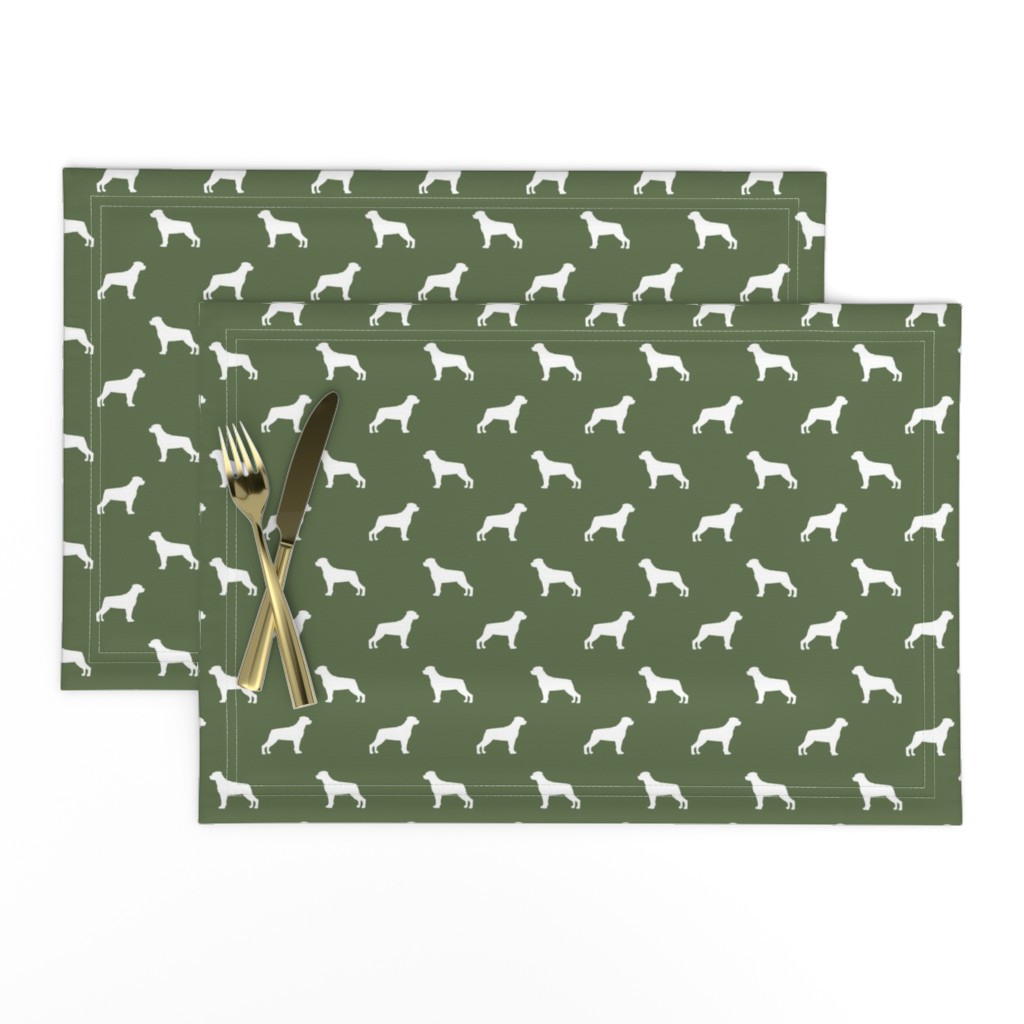 rottweiler silhouette dog fabric - dog breed fabric, dog wallpaper, silhouette dog wallpaper, rottweiler dog fabric - green