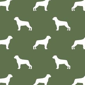 rottweiler silhouette dog fabric - dog breed fabric, dog wallpaper, silhouette dog wallpaper, rottweiler dog fabric - green
