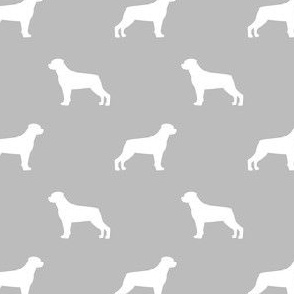 rottweiler silhouette dog fabric - dog breed fabric, dog wallpaper, silhouette dog wallpaper, rottweiler dog fabric - light grey