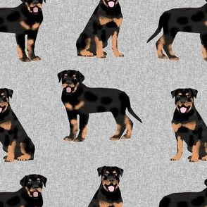 rottweiler dog fabric - dog fabric, dogs fabric, rottweiler dog fabric - dogs floral fabric -grey