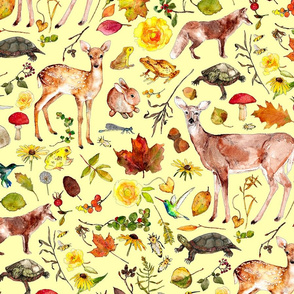 woodland-friends-yellow-background