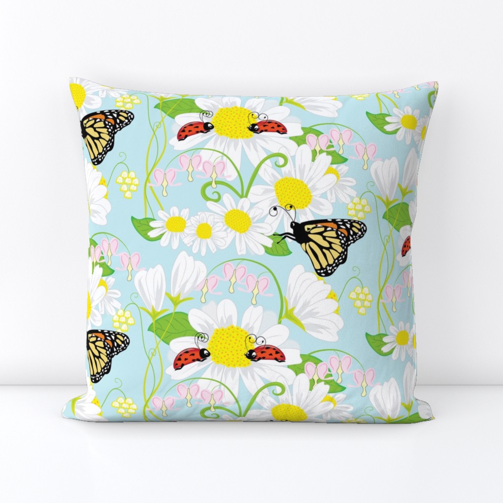 Childhood Love Bug large print, Lady Bug, Butterfly and Spring Flowers 