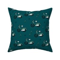 Little bicycle ride summer garden bike design teal mint