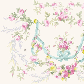 Rococo Rose Easter colors on vanilla