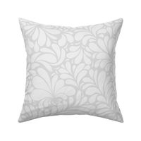 Damask Teardrop White Ornament, seamless pattern