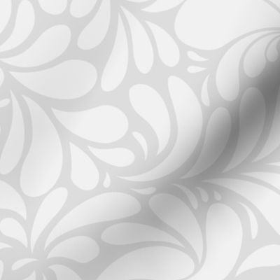 Damask Teardrop White Ornament, seamless pattern