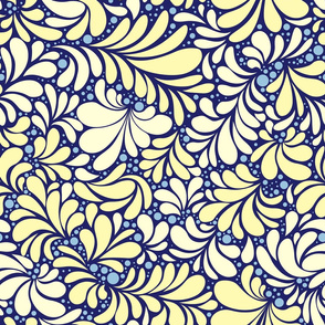 Yellow and White Tiles Ornament, seamless pattern
