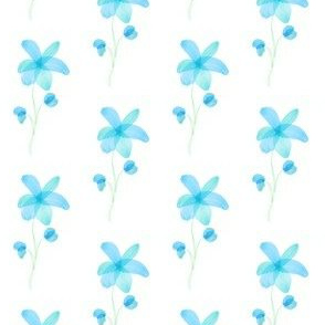 Blue watercolor flower