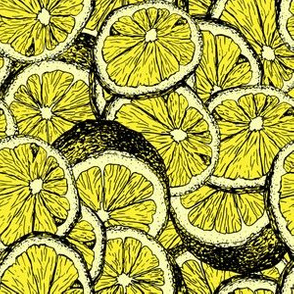 Lemons hand drawn seamless vector pattern