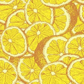 Lemons hand drawn seamless vector pattern