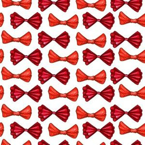 Red bows hand drawn seamless pattern