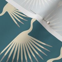 Art Deco Cranes - SW Silken Peacock