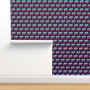 (small scale) Republican Party - Elephants - Red and blue watercolor on blue - LAD19BS