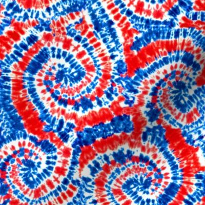 (small scale) red white and blue tie dye - LAD19BS