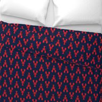 lobsters - red on navy - C19BS