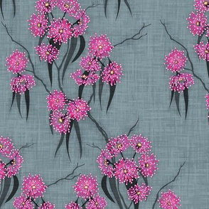 Eucalyptus Blossoms - Pink & Teal