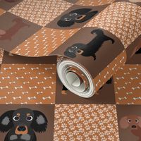 14 dachshund dog cheater quilt - cheater fabric, dog quilt, dachshund fabric, dog, girls dog quilt, pet design - mokka